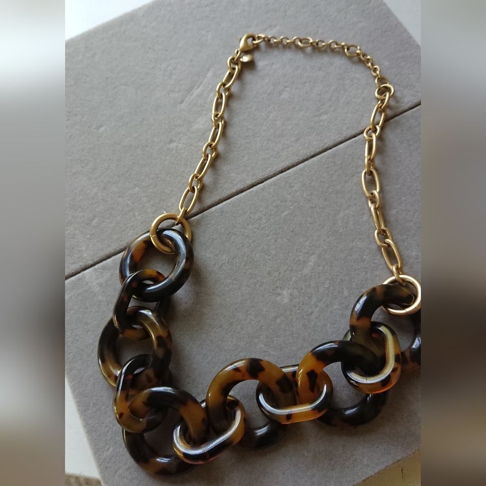 J. Crew Tortoise Link Statement Necklace